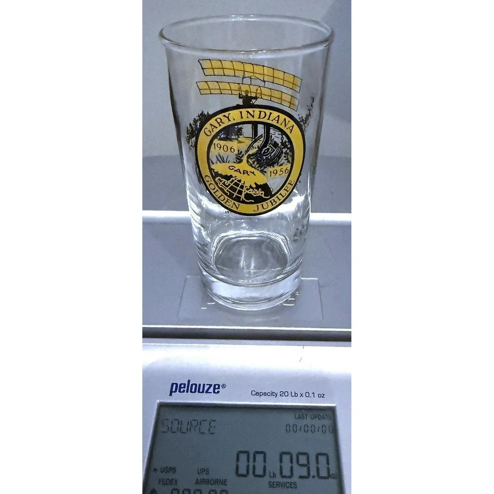 Gary IN 1956 Jubilee Chanute Glider Glass Tumbler Highball Enamel Paint 5.25